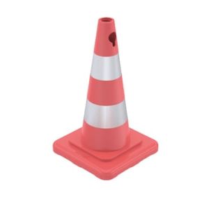 Pvc Trafik Konisi 50 Cm Çift Reflektifli Kare Tabanlı  (ADL502804R2)