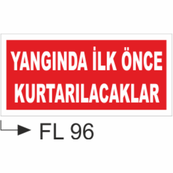 Yangında İlk Önce Kurtarılacaklar - Uyarı Levhaları