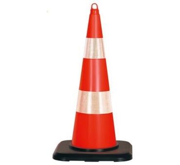 Pvc Trafik Konisi 90 Cm Çift Reflektifli Trafik Dubası Ağırlıklı  (ADL12327)