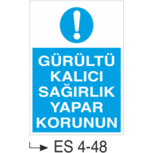 Gürültü Kalıcı Sağırlık Yapar Korunun-Uyarı  Levhası