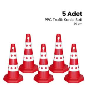 5 Adet PPC Trafik Konisi 50 cm Trafik Dubası Seti  (ADL5032085SET)