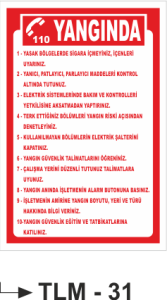 Yangında - Uyarı Levhası