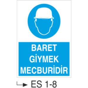 Baret Giymek Mecburidir - Uyarı Levhası