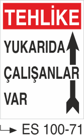 Tehlike Yukarıda Çalışanlar Var - Uyarı Levhası
