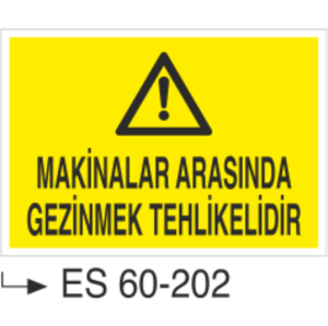 Makinalar Arasında Gezinmek Tehlikelidir-Uyarı Levhası