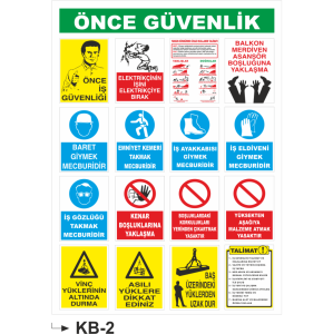 Önce Güvenlik Kombine Uyarı Levhaları -Uyarı Levhaları