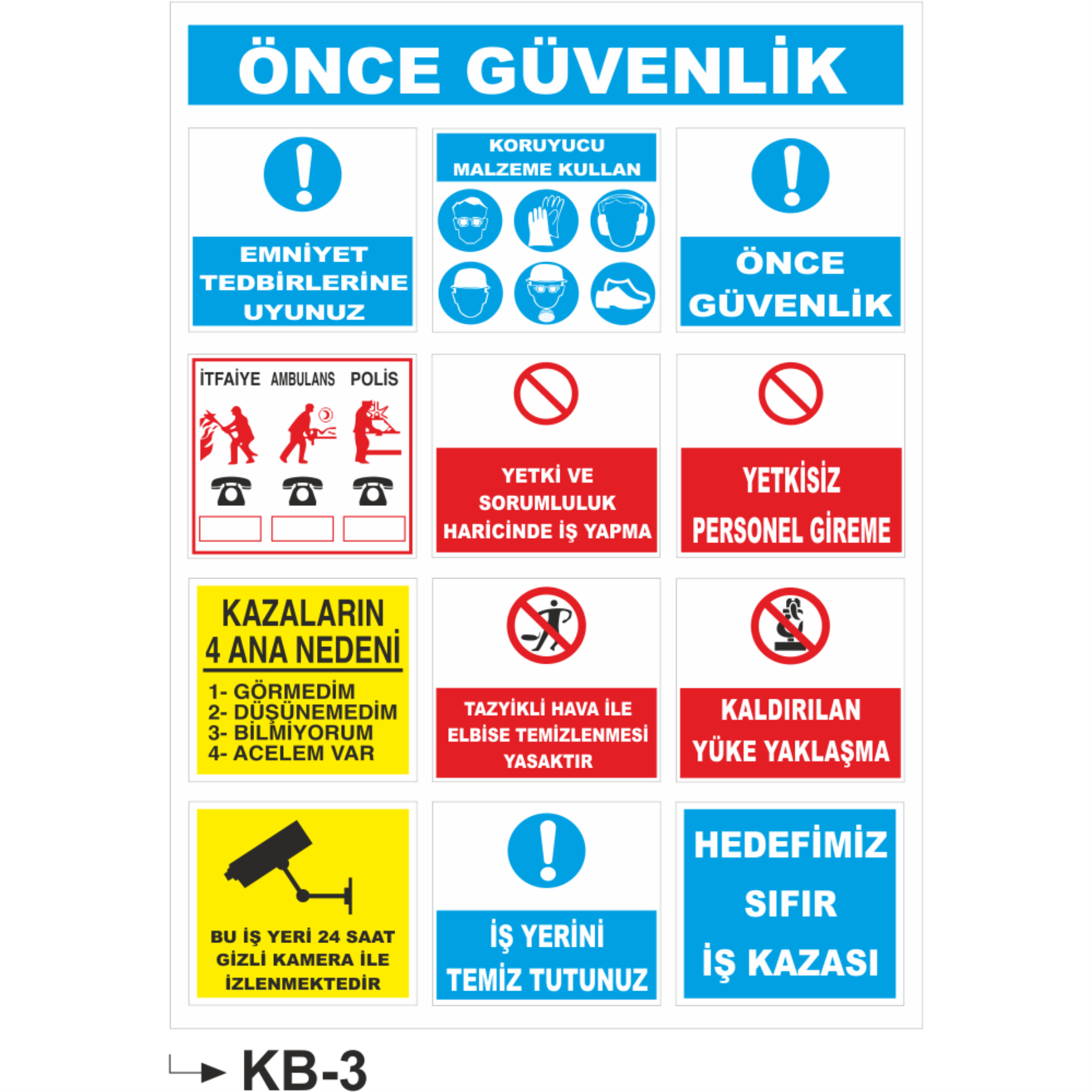 Önce Güvenlik 2 Uyarı Levhası- Uyarı Levhaları