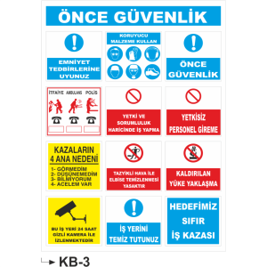 Önce Güvenlik 2 Uyarı Levhası- Uyarı Levhaları