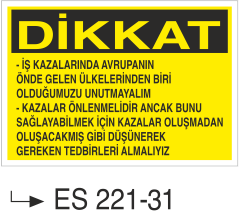 Dikkat İş Kazalarının Önde Gelen Ülkelerinden Biri Unutmayalım- Uyarı Levhası